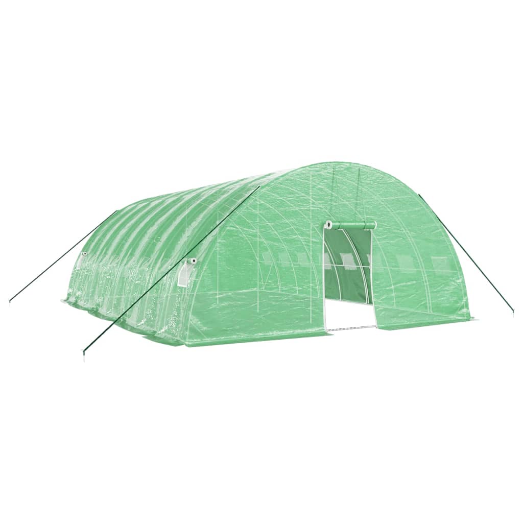 Gewächshaus mit Stahlrahmen Grün 24 m² 6x4x2,85 m