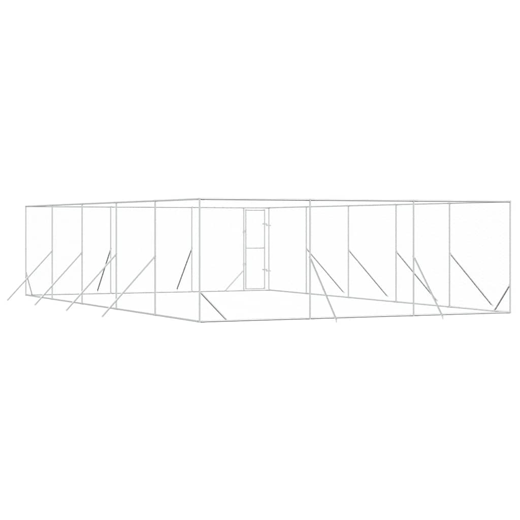 Outdoor-Hundezwinger Silbern 2x2x2 m Verzinkter Stahl