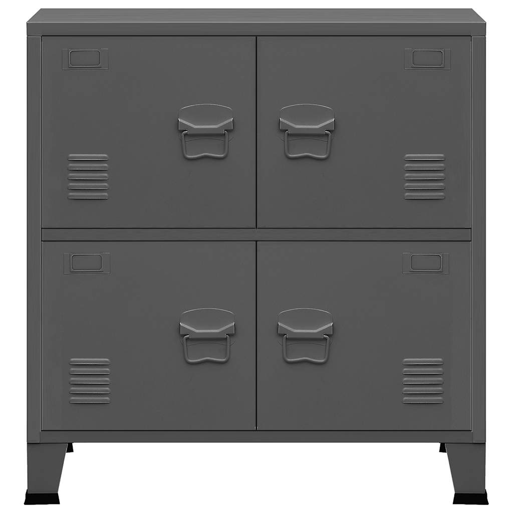 Lagerschrank Industrial Schwarz 75x40x80 cm Stahl