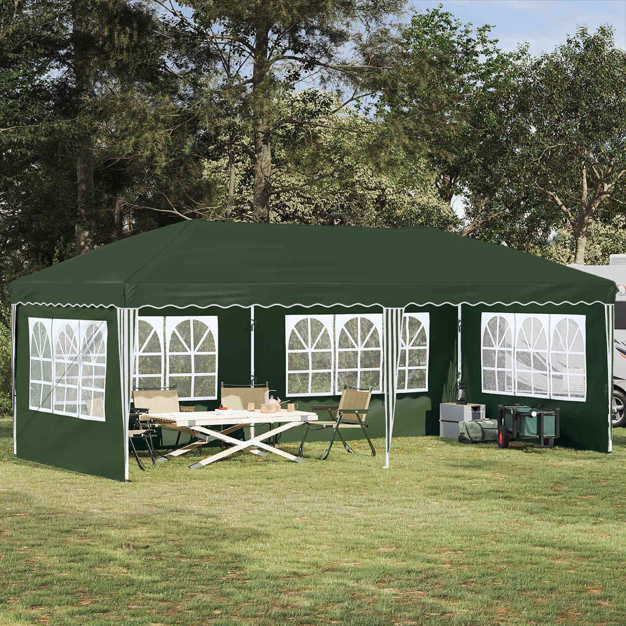 Pop-up Partyzelt 575 x 290 x 245 cm Creme