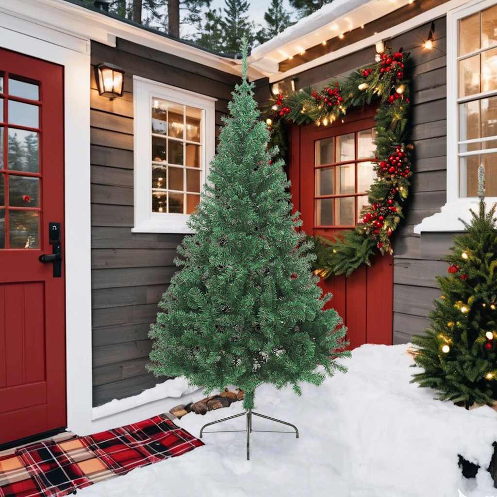 Künstlicher Halb-Weihnachtsbaum mit Ständer Grün 150 cm PVC