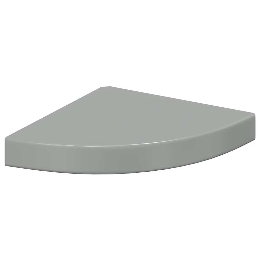 Schwebende Eckregale 2 Stk. Hochglanz-Weiß 25x25x3,8 cm MDF
