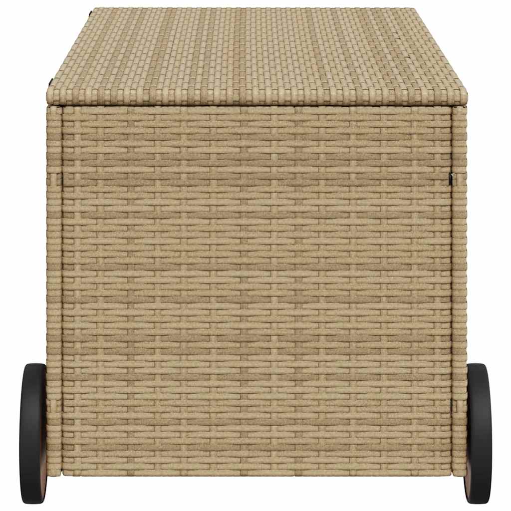 Gartentruhe Schwarz 283L Poly Rattan