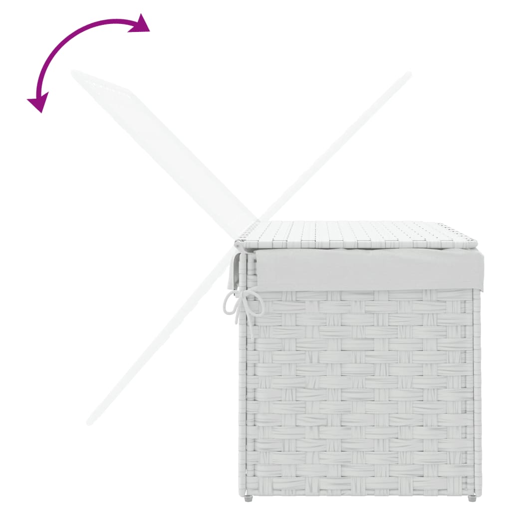 Wäschekorb mit Deckel 55,5x35x34 cm Poly Rattan