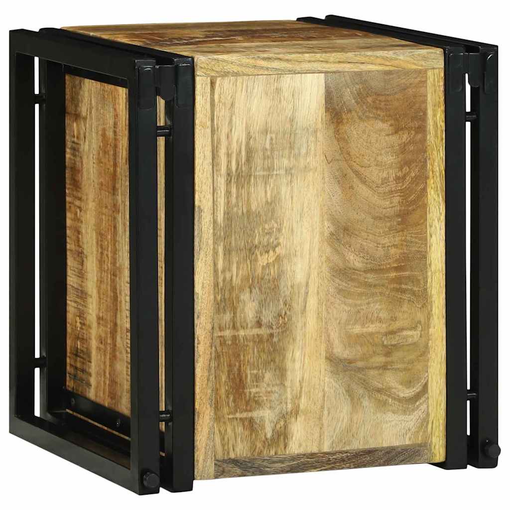 Weinregal Braun und Schwarz 35 x 35 x 39 cm Massivholz Mango