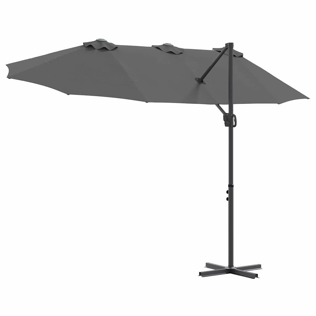 Sonnenschirm Sand 372 x 198 x 243 cm Polyester und Aluminium
