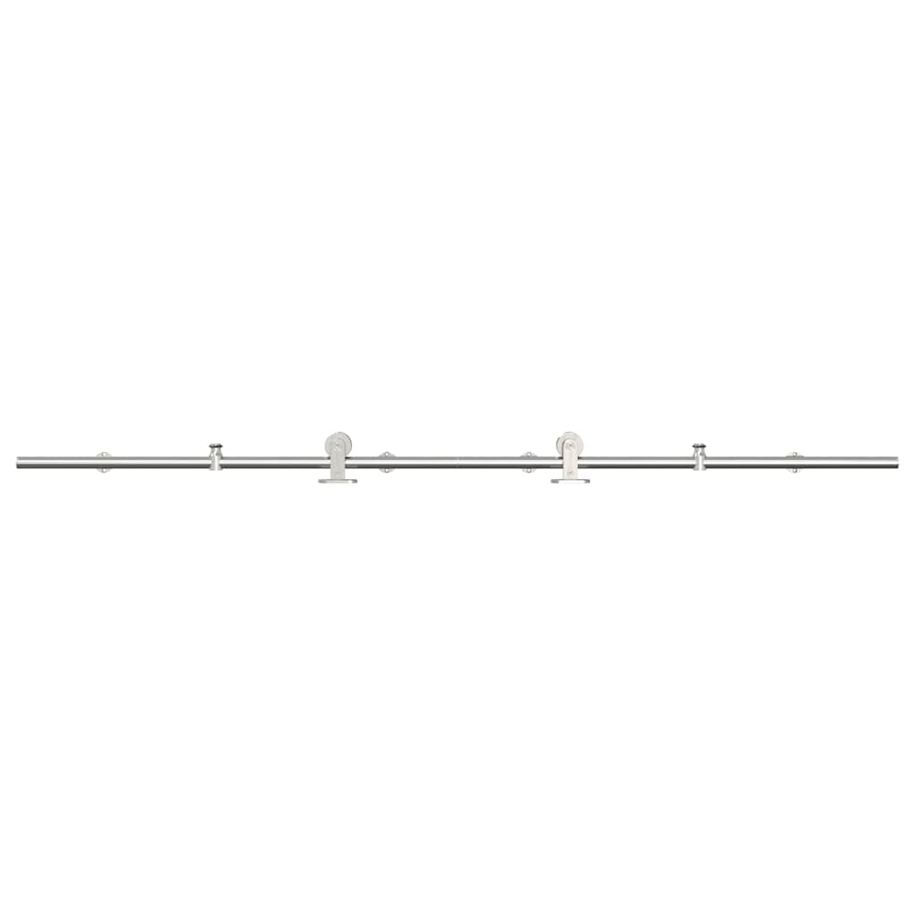 Schiebetür-Beschlagsatz 183 cm Edelstahl Silbern