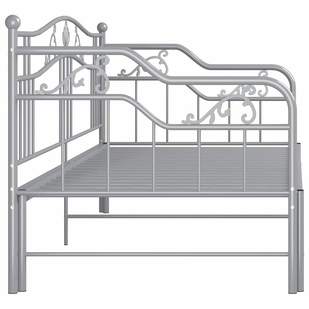 Ausziehsofa Bettgestell Schwarz Metall 90x200 cm