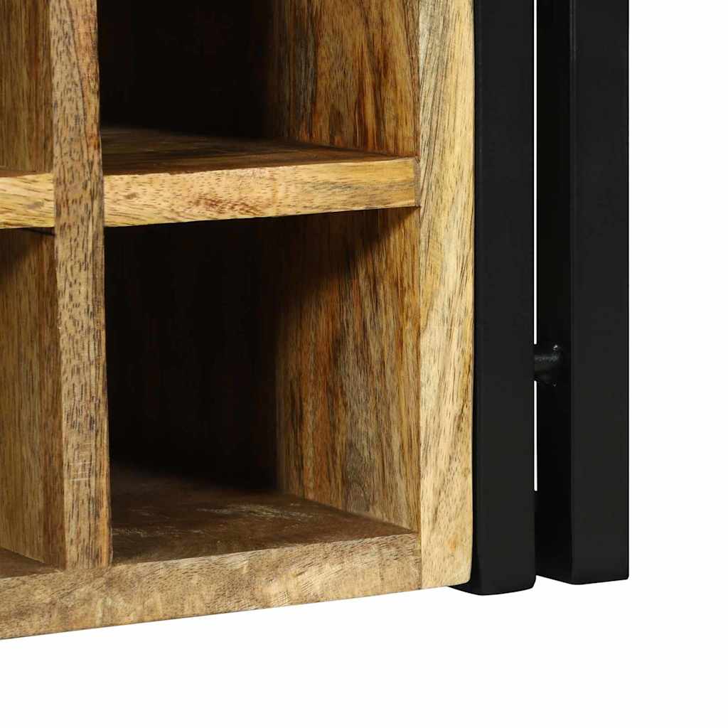 Weinregal Braun und Schwarz 35 x 35 x 39 cm Massivholz Mango