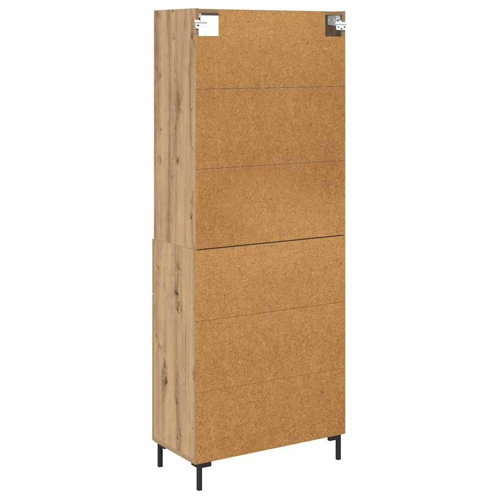 Highboard Hochglanz-Weiß 69,5x34x180 cm Holzwerkstoff