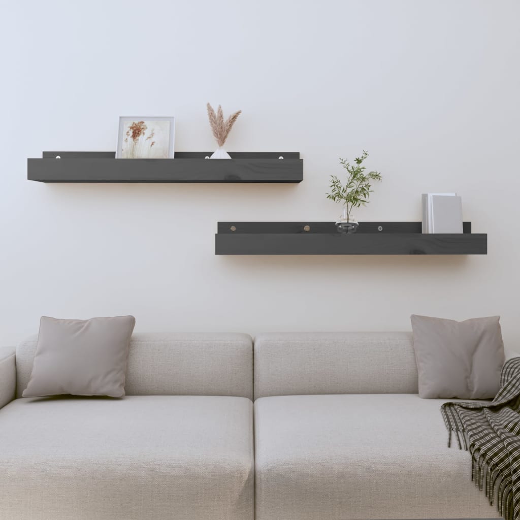 Wandregale 2 Stk. 50x12x9 cm Massivholz Kiefer