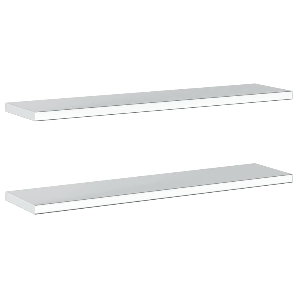 Wandregale 2 Stk. 100x40 cm Silbern Edelstahl