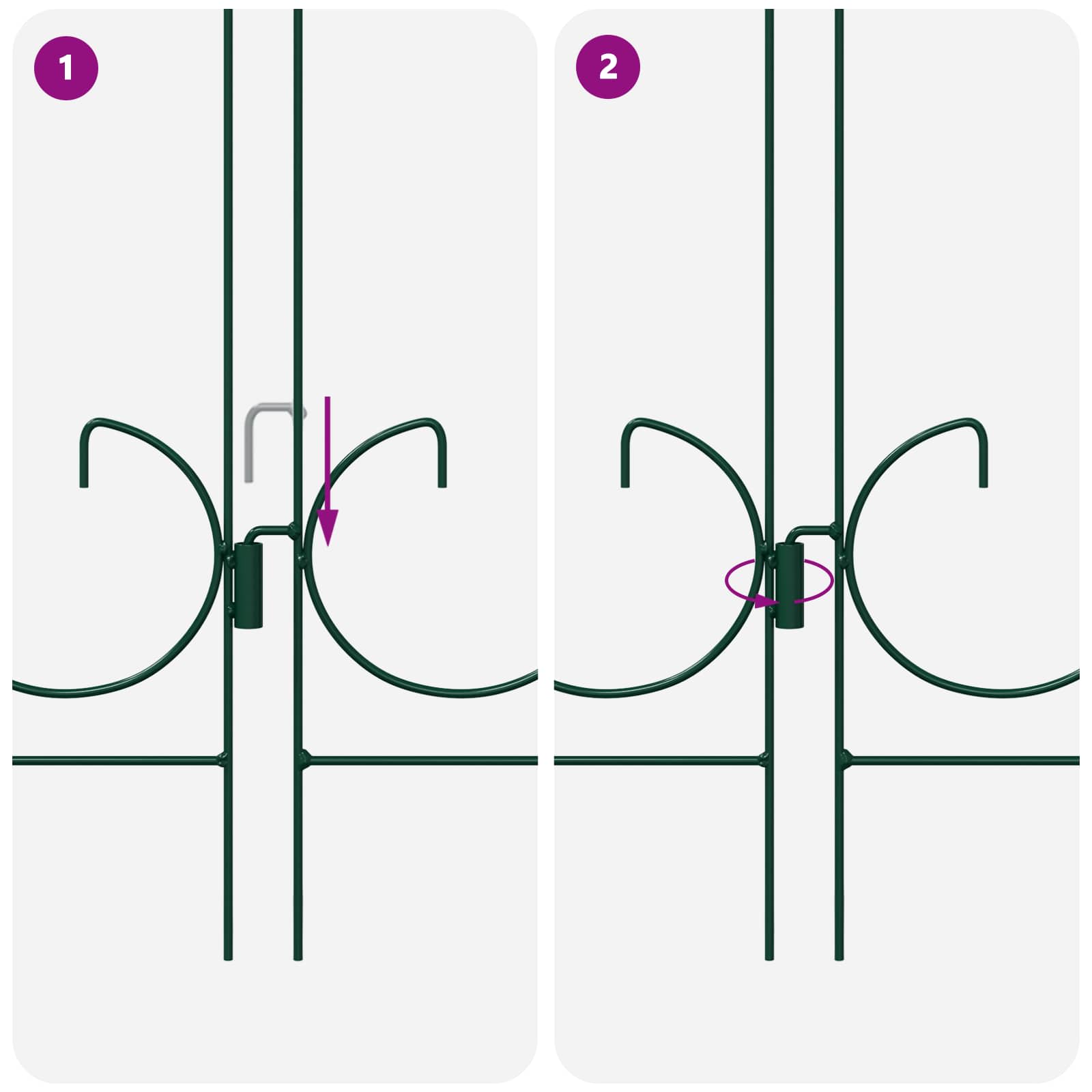 Gartenzaun 5 pcs Schwarz Stahl