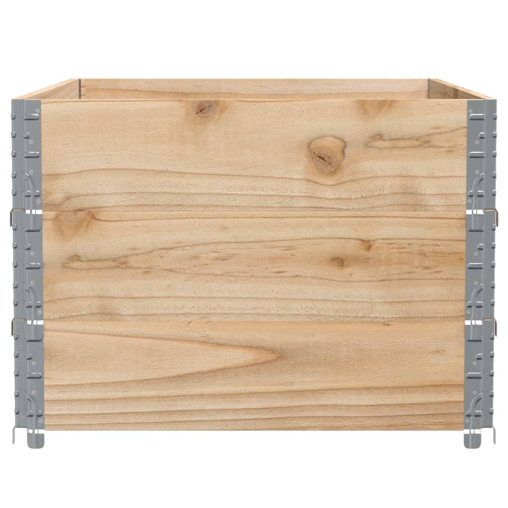 Paletten-Aufsatzrahmen Schwarz 80x60 cm Massivholz Kiefer