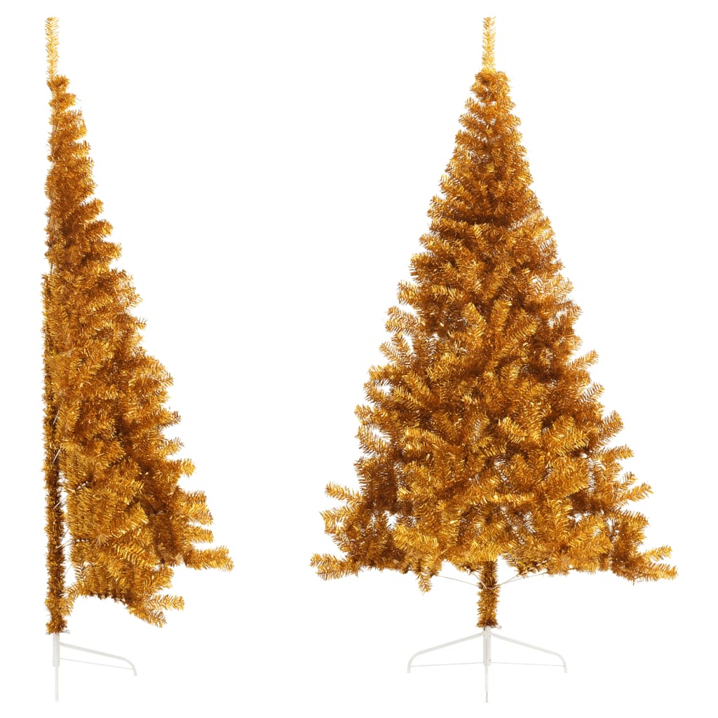 Künstlicher Halb-Weihnachtsbaum mit Ständer Grün 150 cm PVC