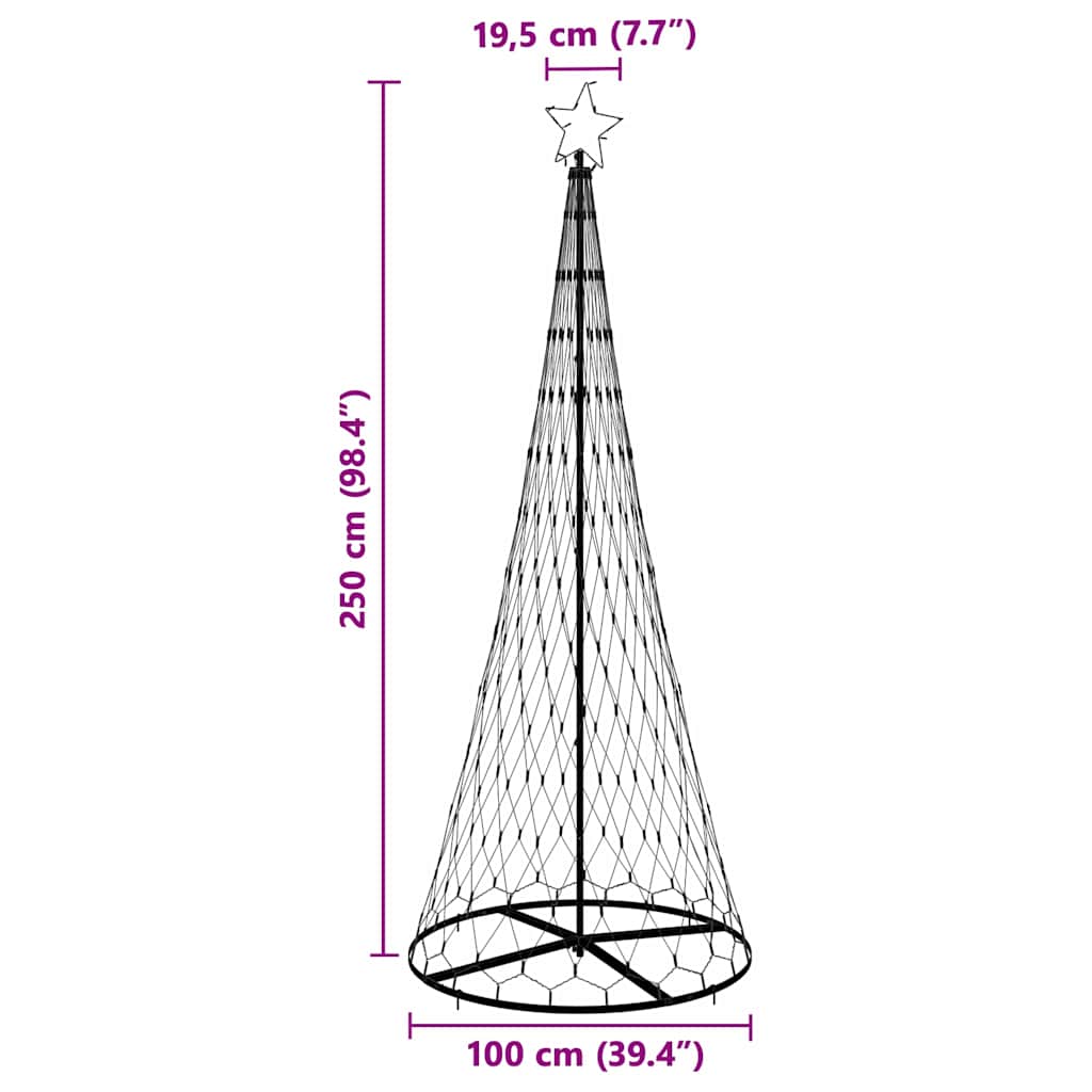 LED-Weihnachtsbaum mit 230 LEDs Mehrfarbig 184,5 cm Metall
