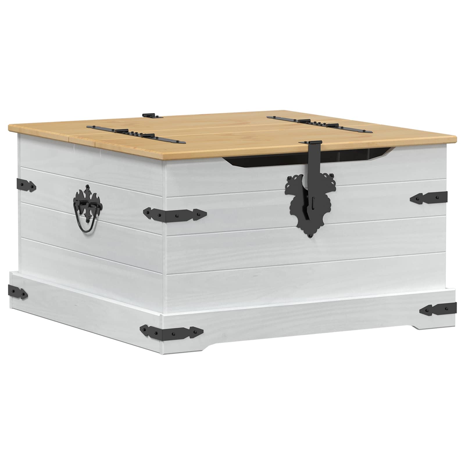 Truhe Corona 78x78x45 cm Massivholz Kiefer