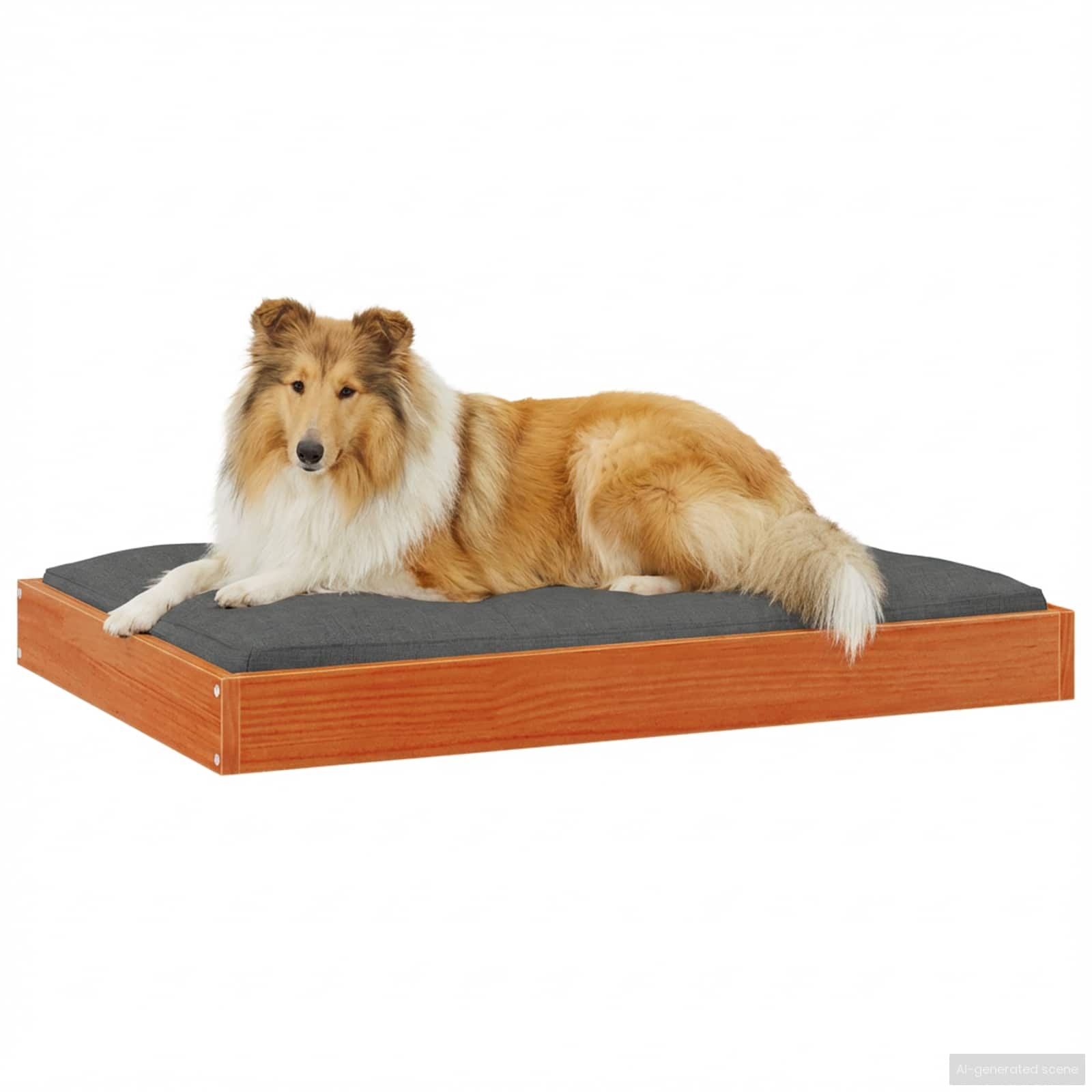 Hundebett 51,5x44x9 cm Massivholz Kiefer