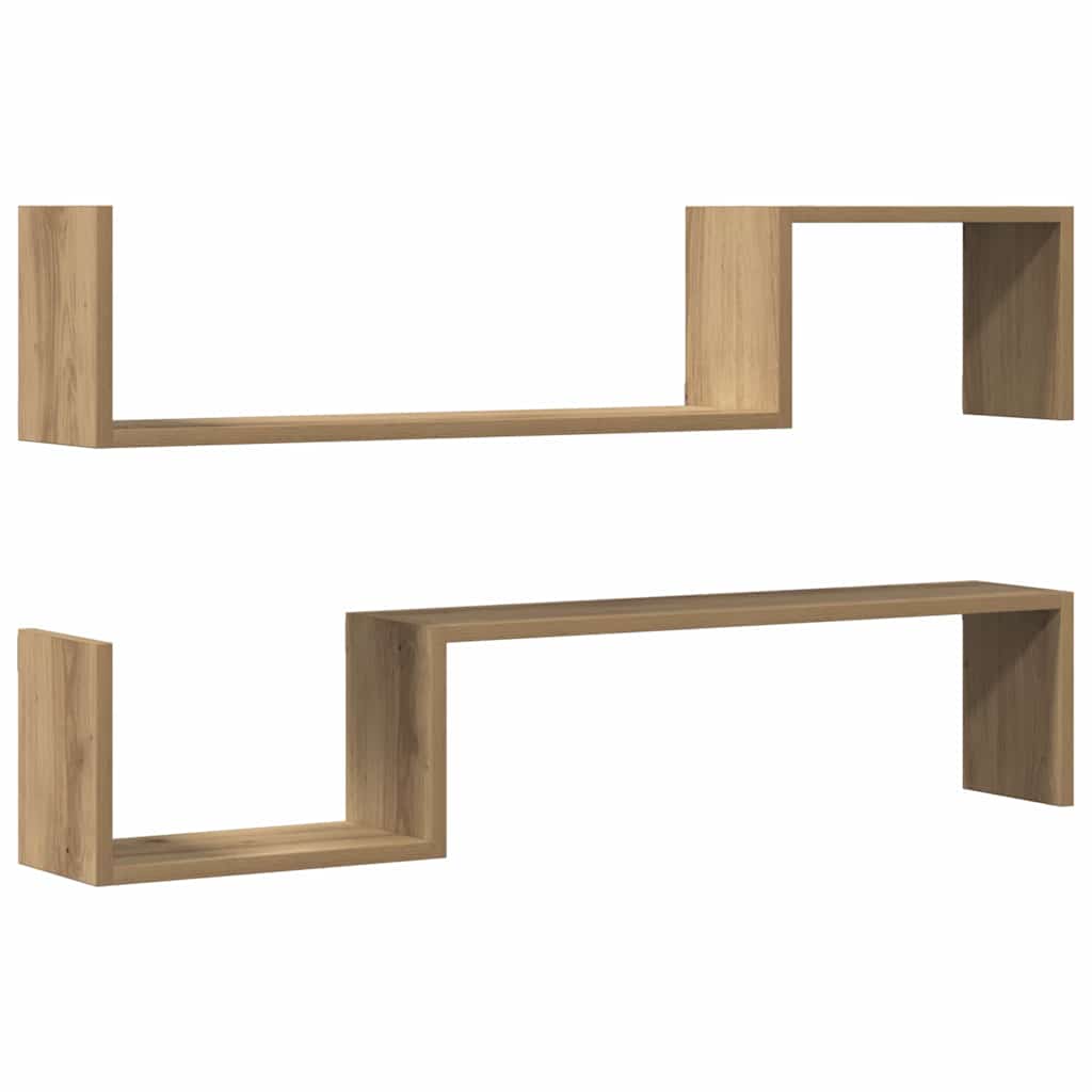 Wandregale 2 Stk. Weiß 100x15x20 cm Holzwerkstoff