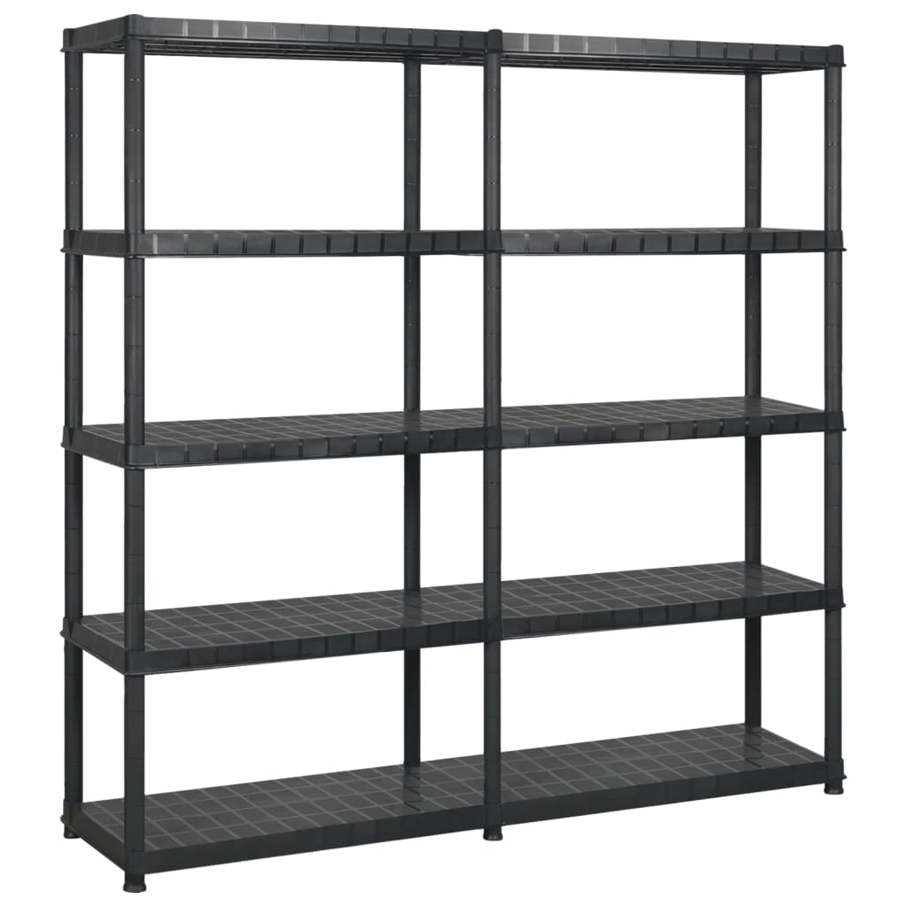 Lagerregal 4-Tier Schwarz 61x30,5x130 cm Kunststoff