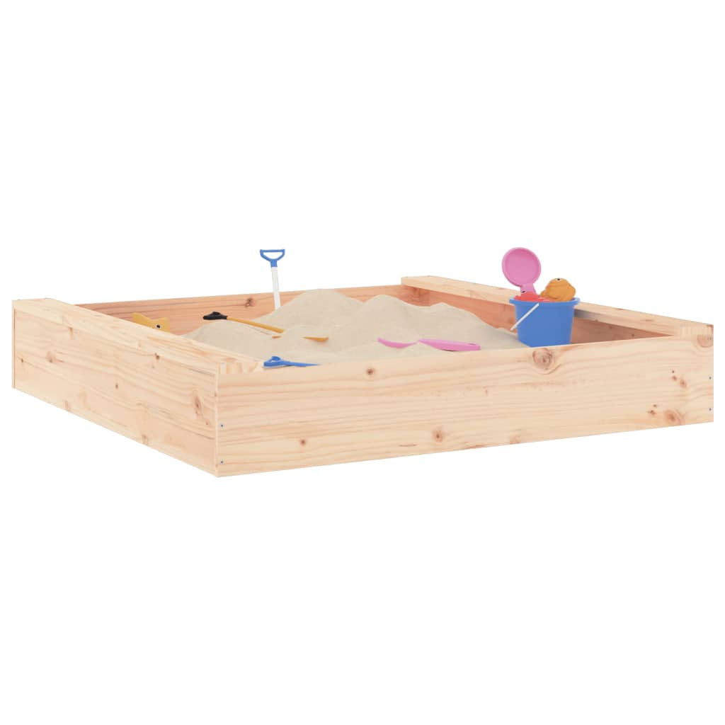 Sandkasten mit Sitzen Honigbraun Quadratisch Massivholz Kiefer
