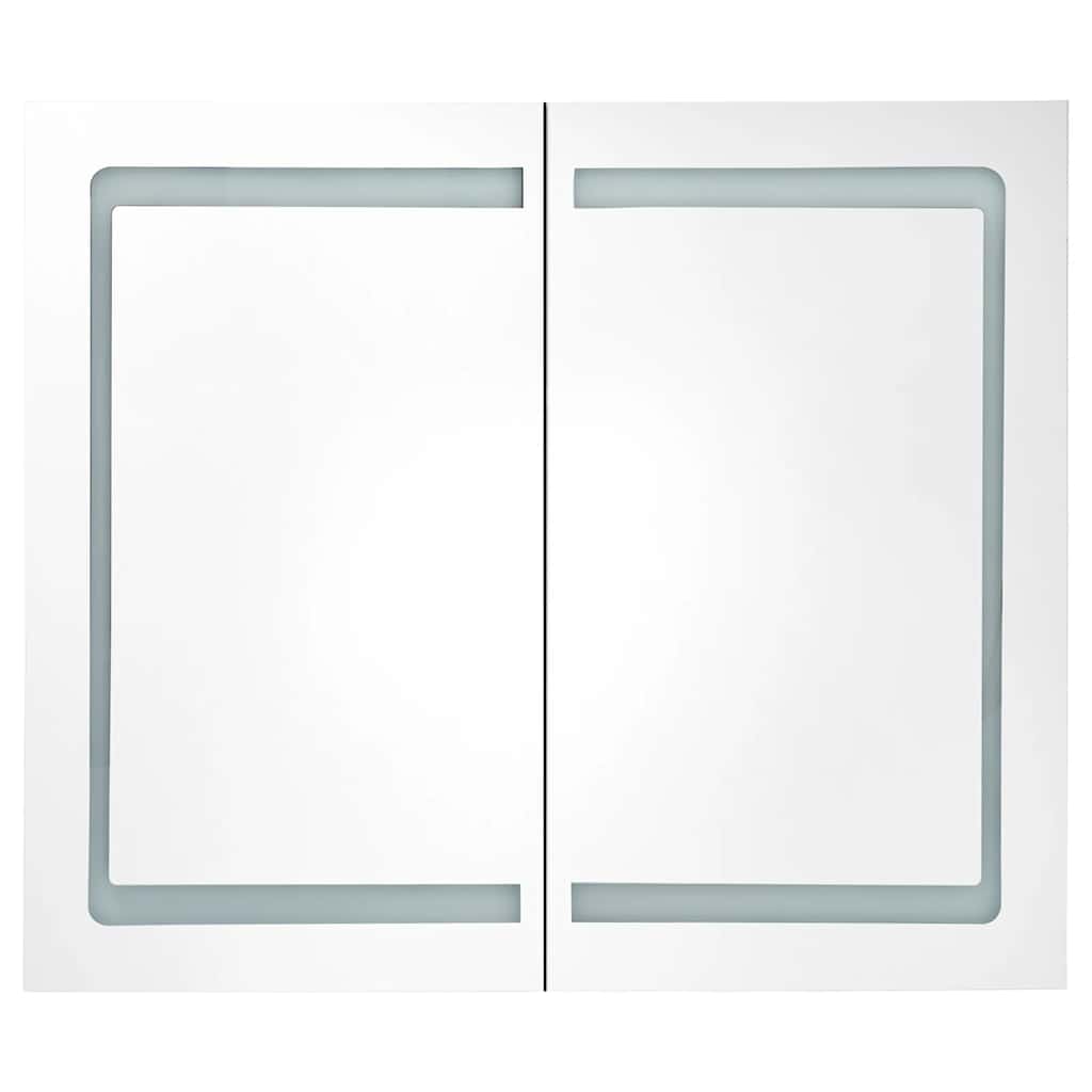 LED-Spiegelschrank fürs Bad Betongrau 80x12x68 cm