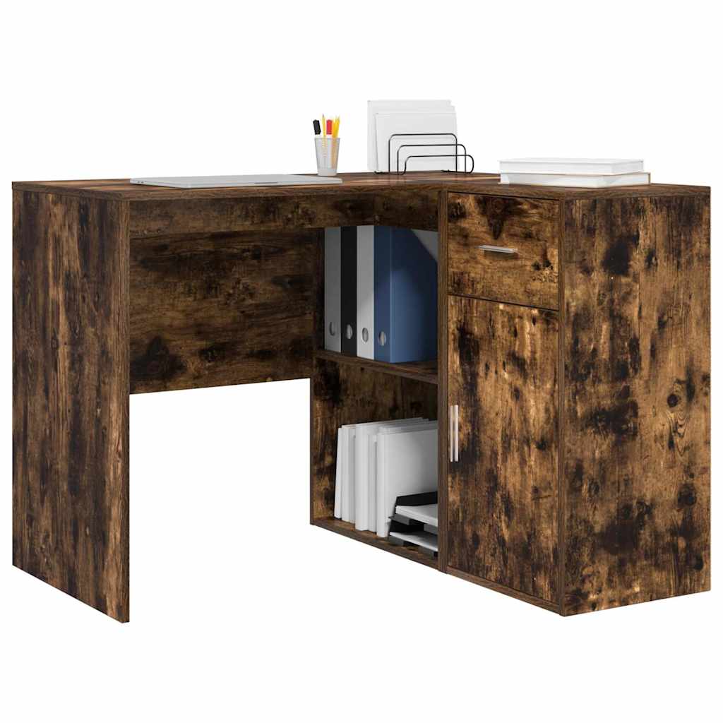 Eck-Schreibtisch Schwarz Eichen-Optik 102 x 88 x 75 cm