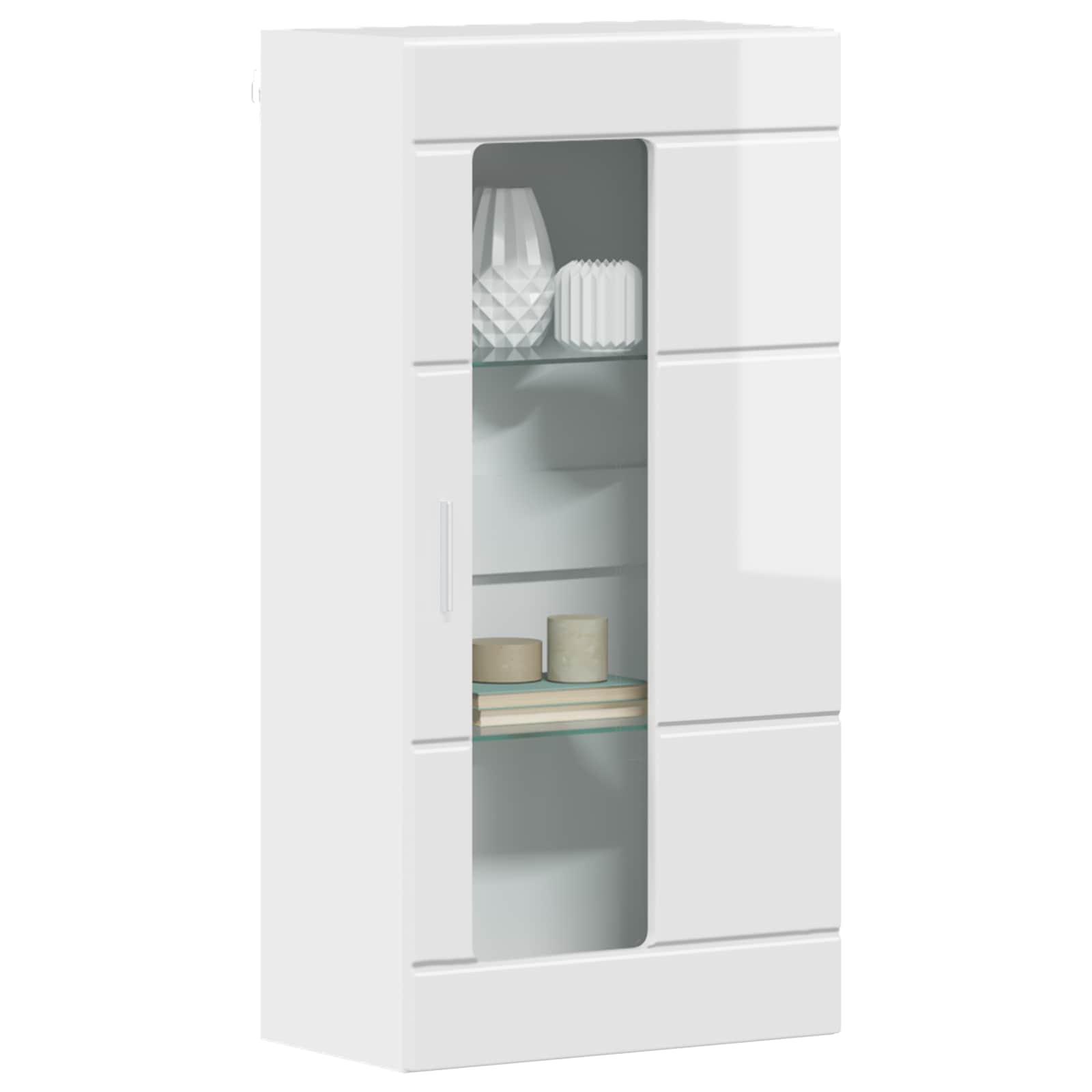 Highboard mit Regal FLORIN Weiß 60 x 35 x 182 cm Holzwerkstoff