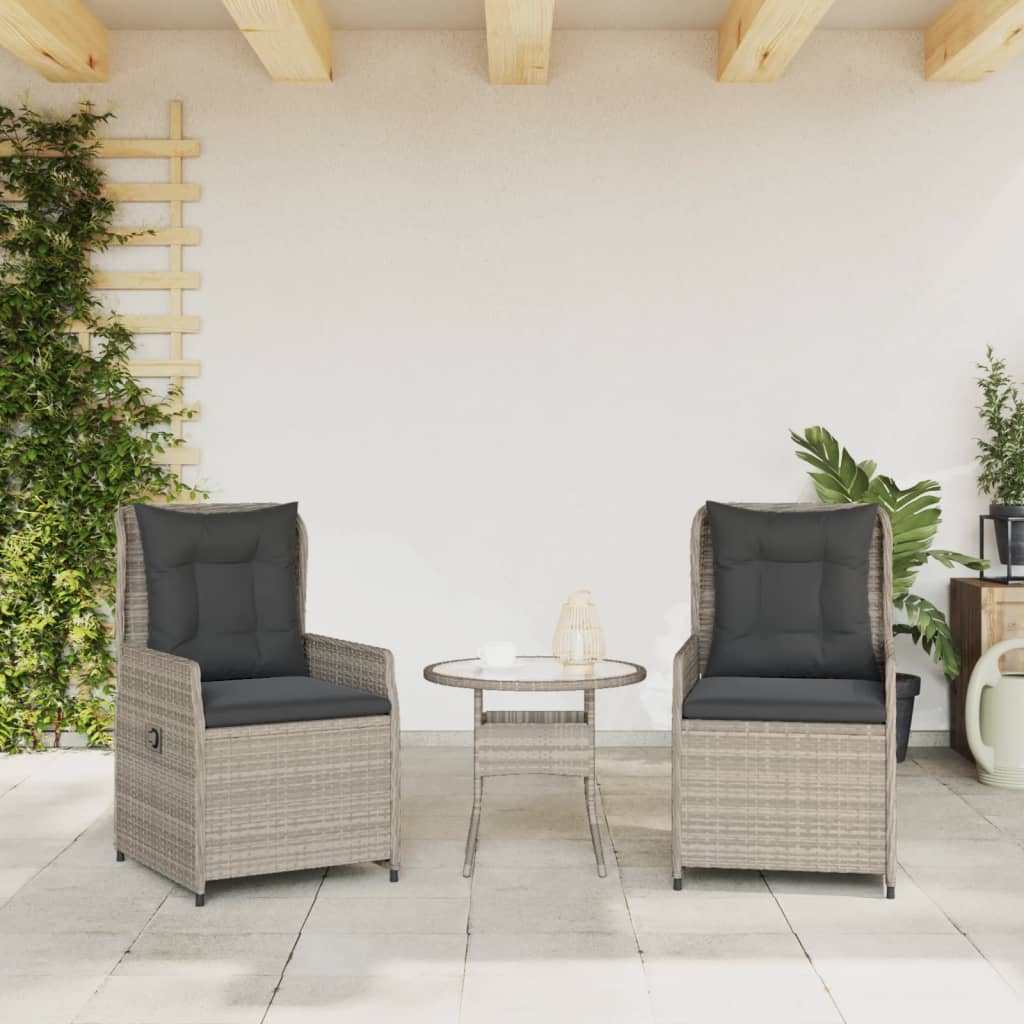 Gartensessel 2 Stk. Verstellbar Schwarz Poly Rattan