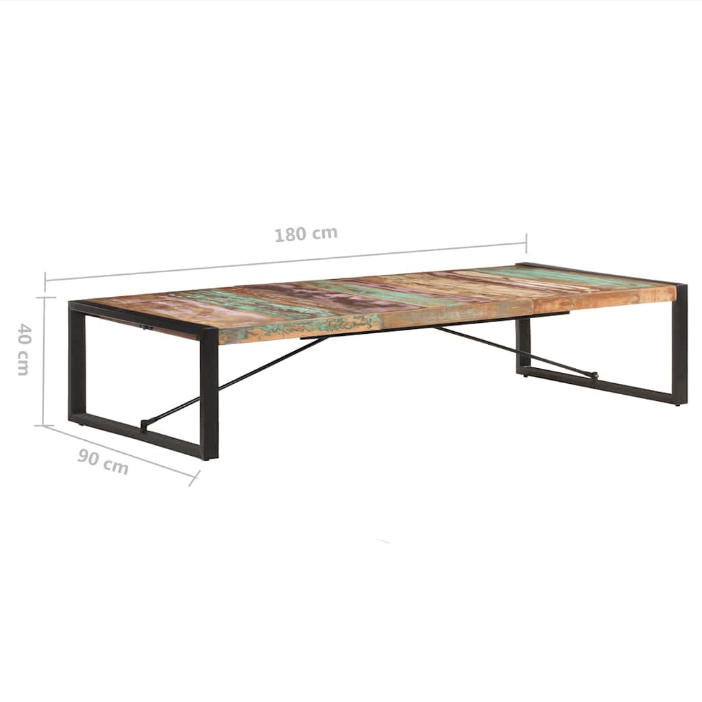 Couchtisch 140x140x40 cm Raues Mangoholz