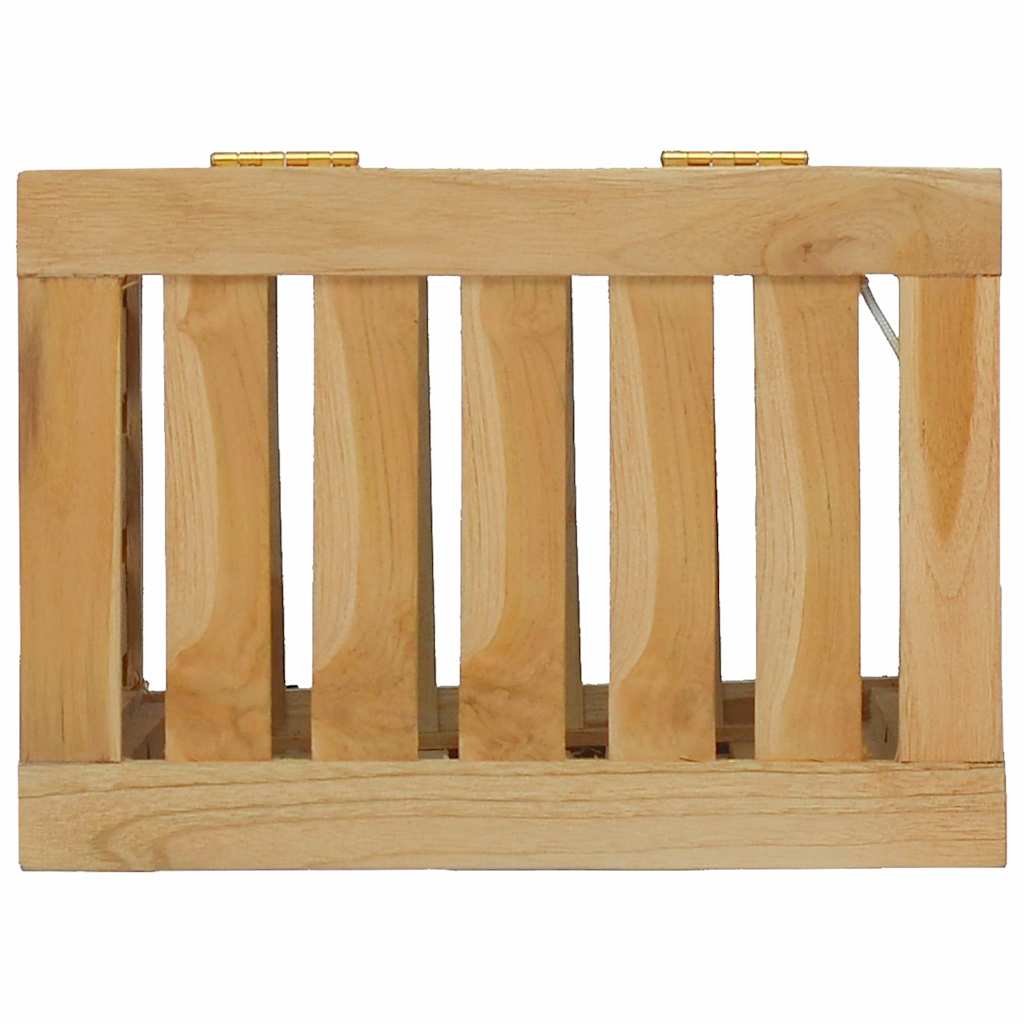 Wäschekorb Natur 35 x 25 x 60 cm Massivholz Teak