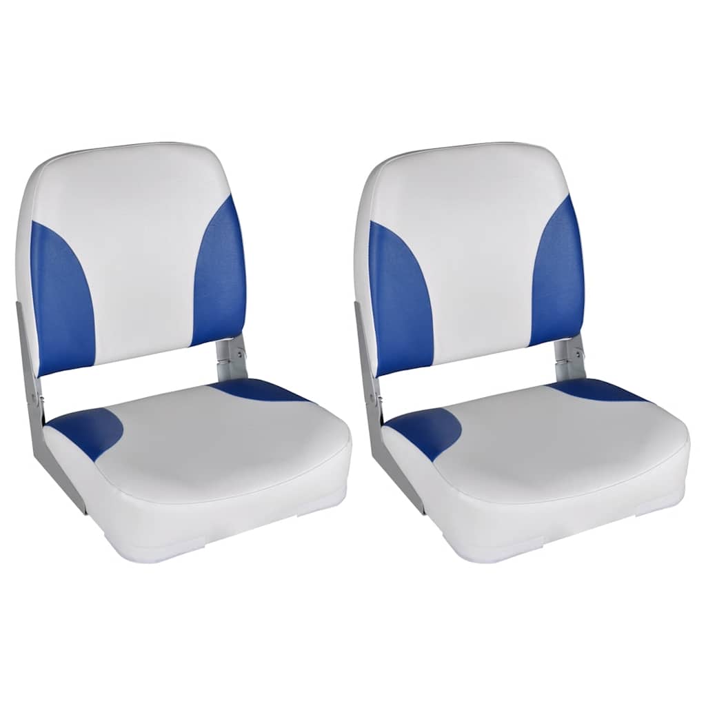 Klappbarer Bootssitz 1 Set mit Polster in Blau-Weiß
