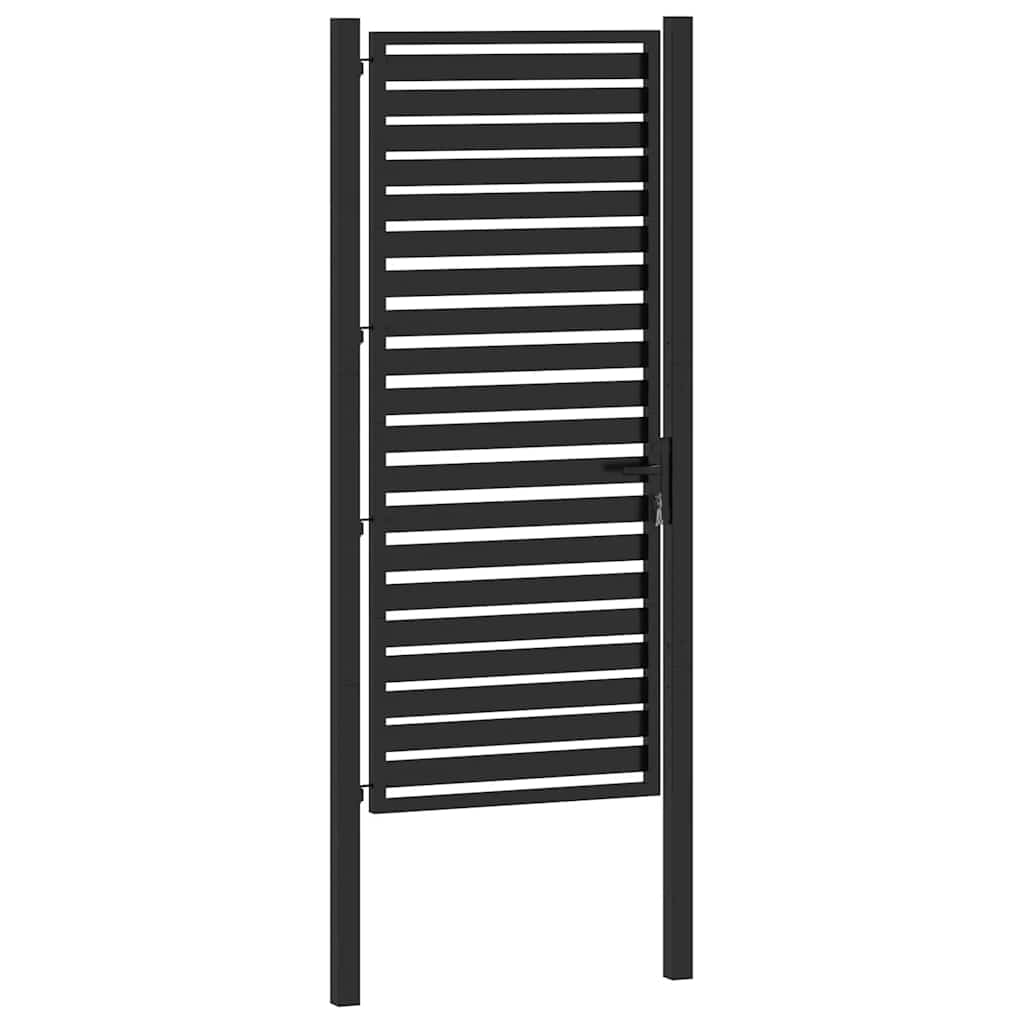 Gartentor Abschließbar Schwarz 100x100 cm Aluminium