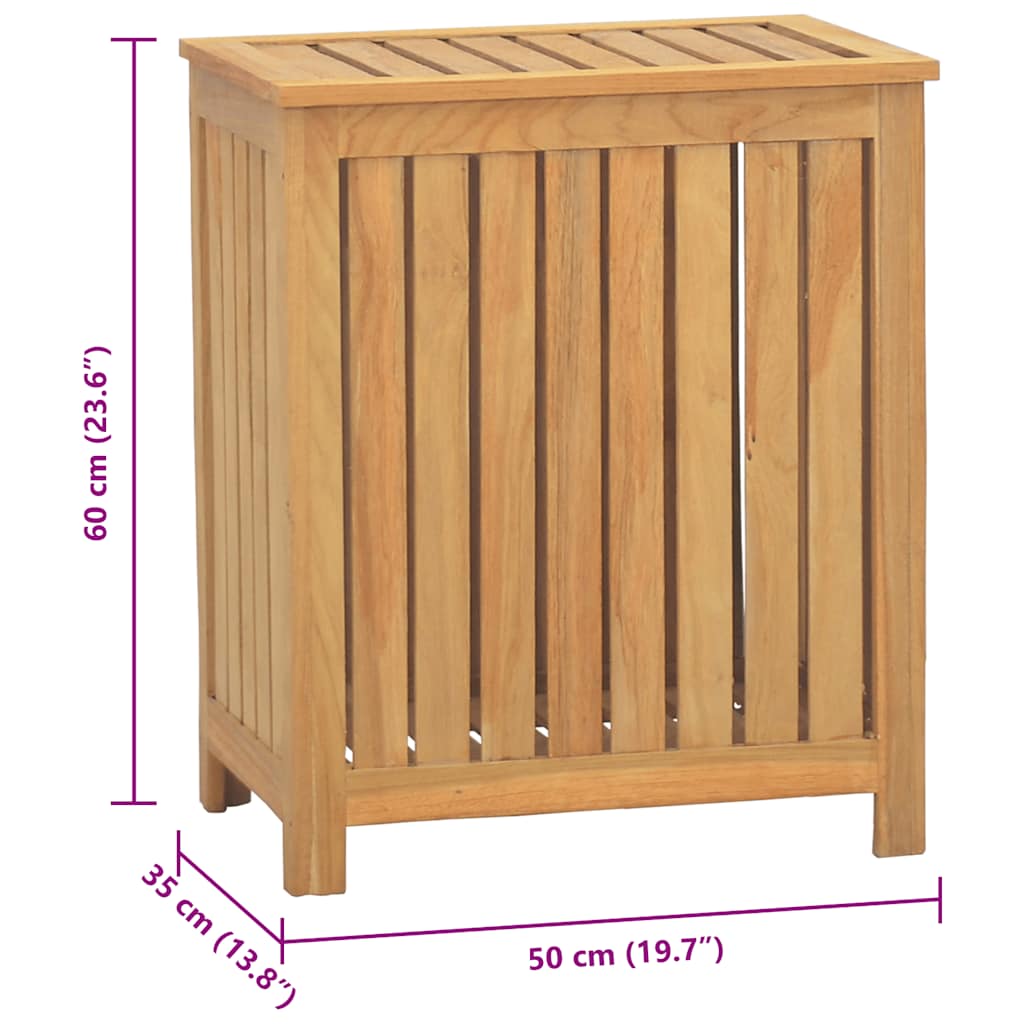 Wäschekorb Natur 35 x 25 x 60 cm Massivholz Teak