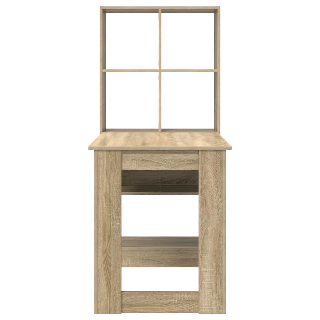 Schreibtisch mit Regal Schwarz Eichen-Optik 122 x 67 x 145 cm