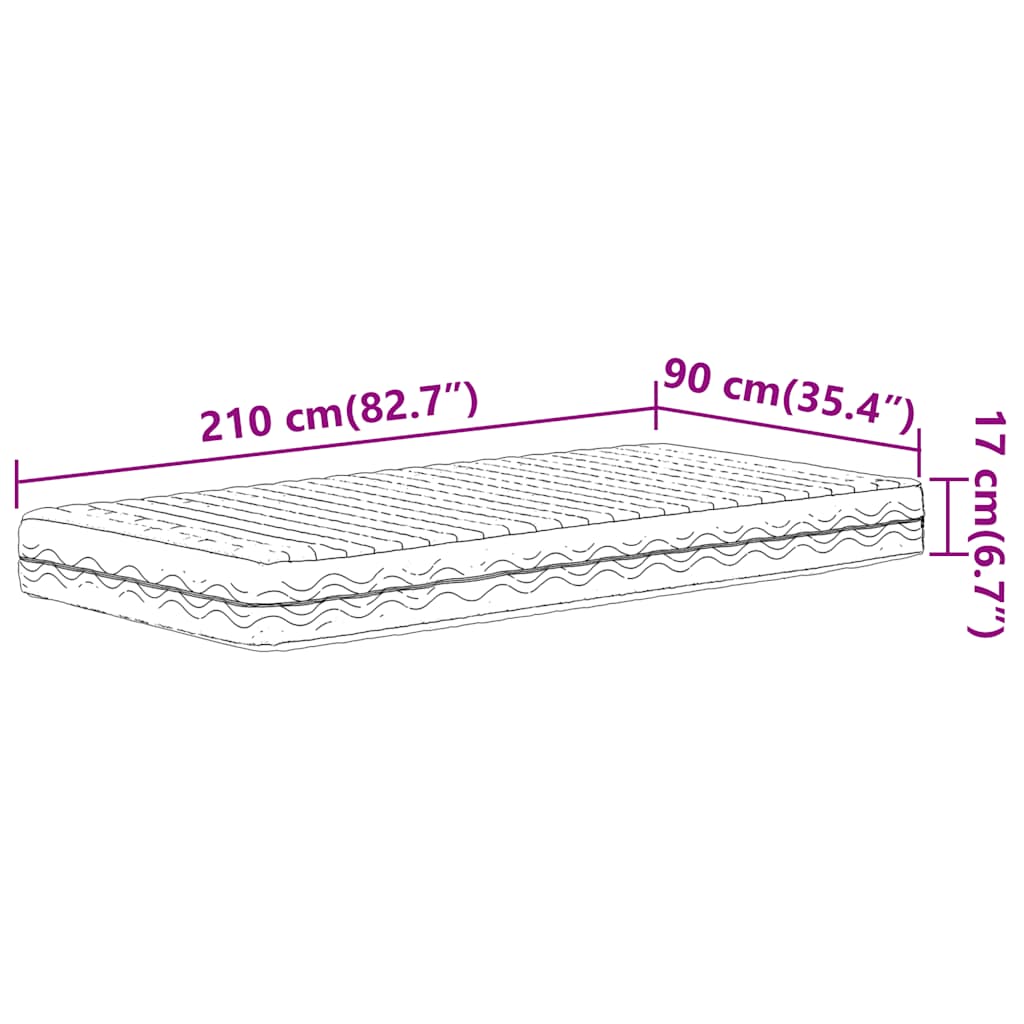 Schaumstoffmatratze Weiß 80x200 cm Härtegrad H2 H3