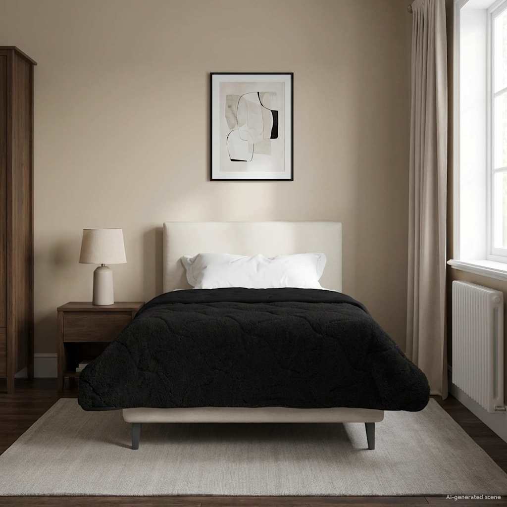 Winterbettdecke Gepolstert Anthrazit 135 x 200 cm
