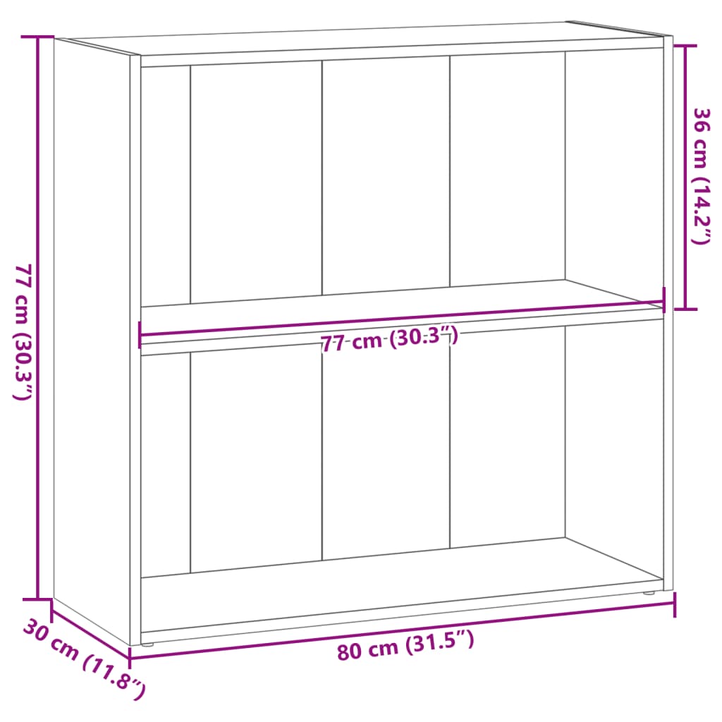 Bücherregal Weiß 80x30x189 cm Holzwerkstoff