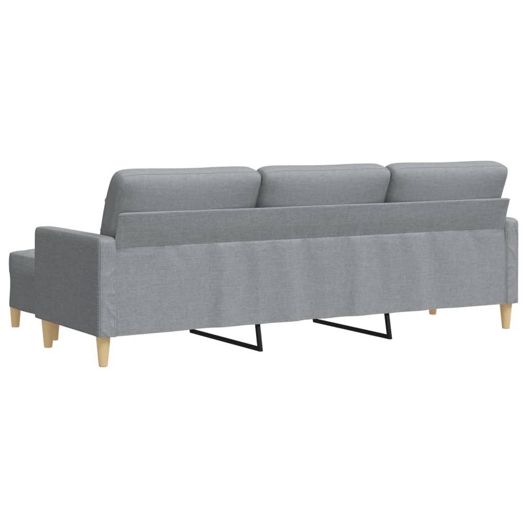 3-Sitzer-Sofa mit Hocker Taupe 180 cm Stoff