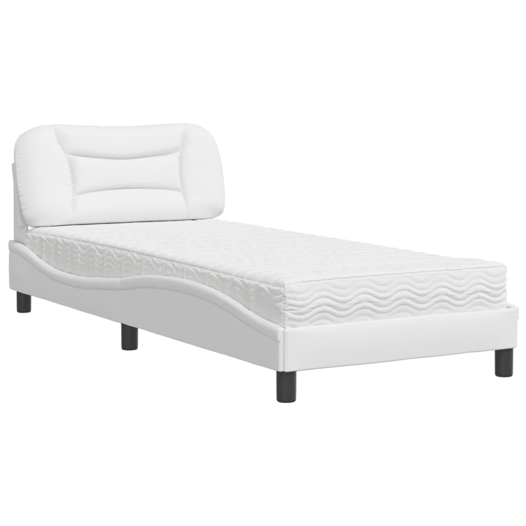 Bett mit Matratze "Hvar" Schwarz 80x200 cm Kunstleder