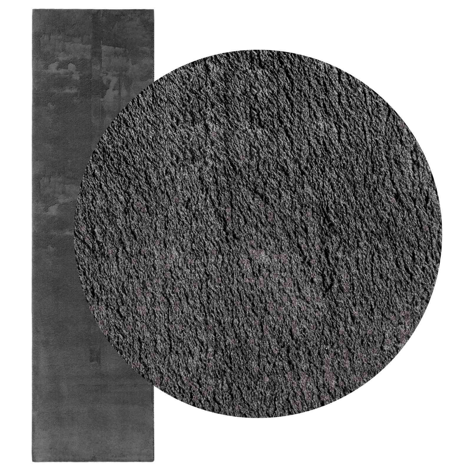 Teppich HUARTE Kurzflor Weich und Waschbar Anthrazit 60x110 cm