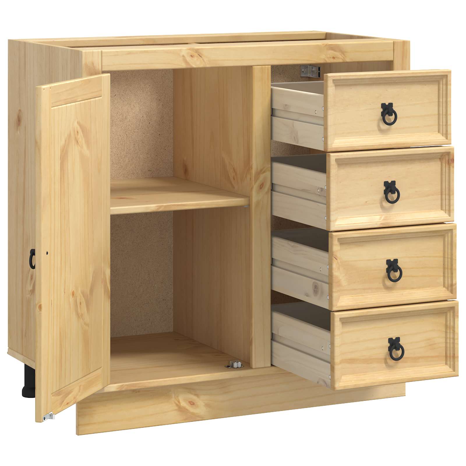 Schrank SKI Honigbraun 60 x 46 x 81,5 cm Massives Kiefernholz