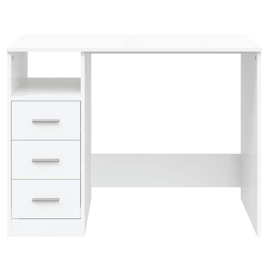 Schreibtisch mit Schubladen Weiß 102x50x76 cm Holzwerkstoff