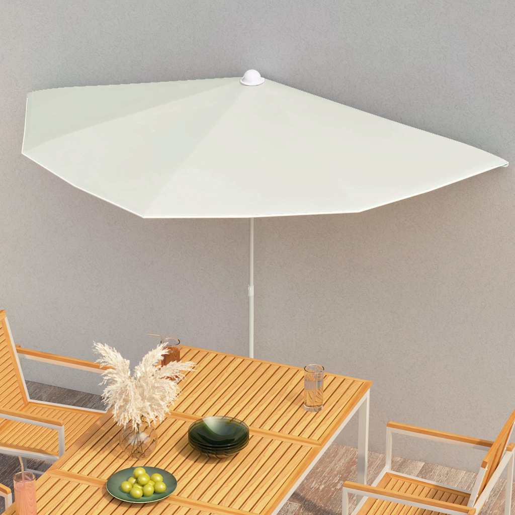 Halb-Sonnenschirm mit Mast 180x90 cm Anthrazit