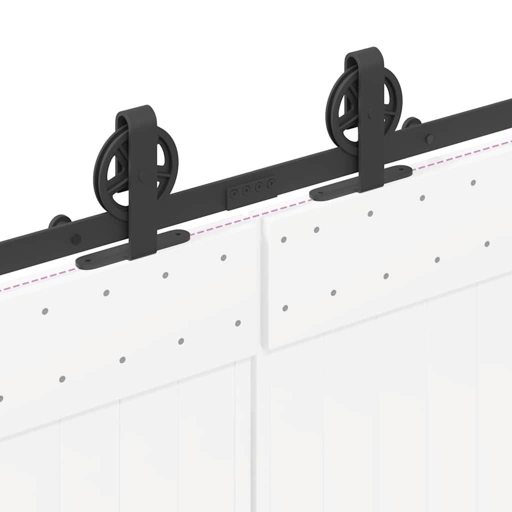 Schiebetürbeschlag-Set 366 cm Stahl Schwarz