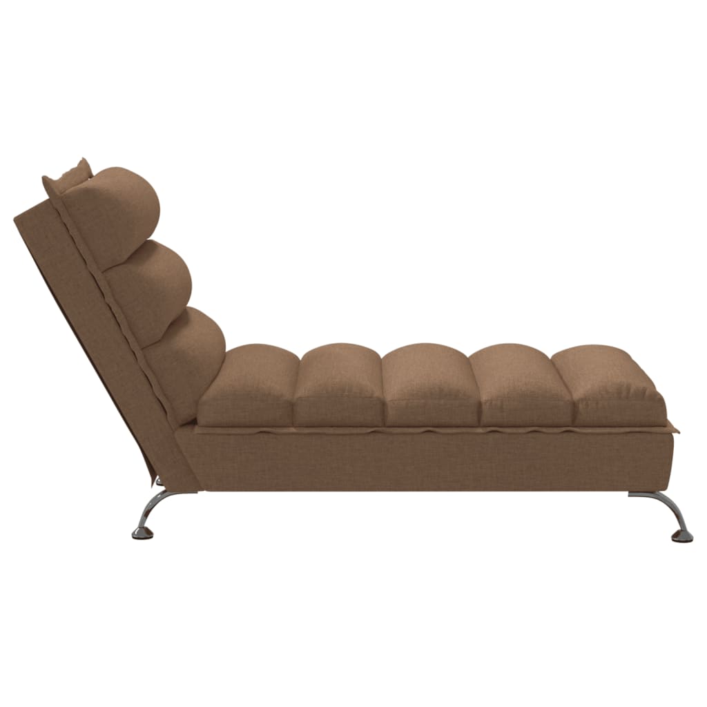 Chaiselongue mit Kissen Hellgrau Stoff