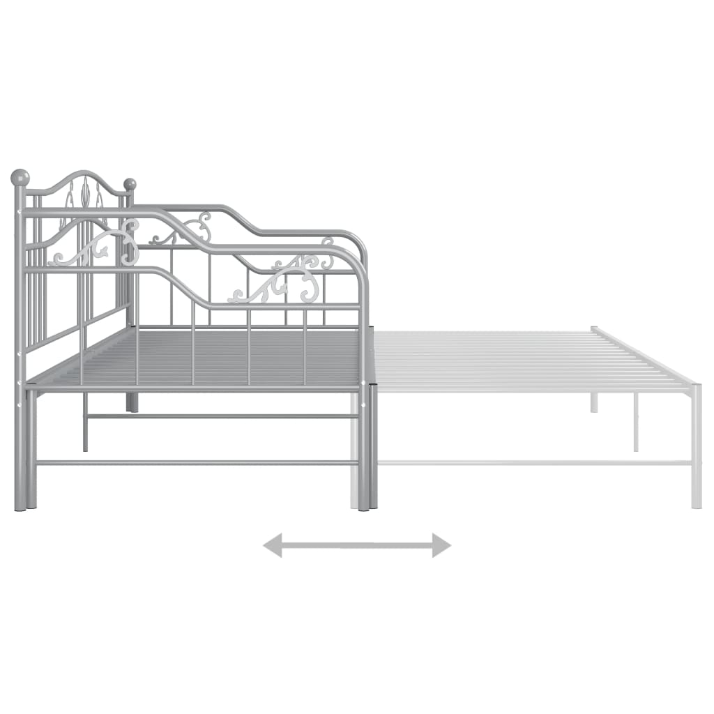 Ausziehsofa Bettgestell Schwarz Metall 90x200 cm
