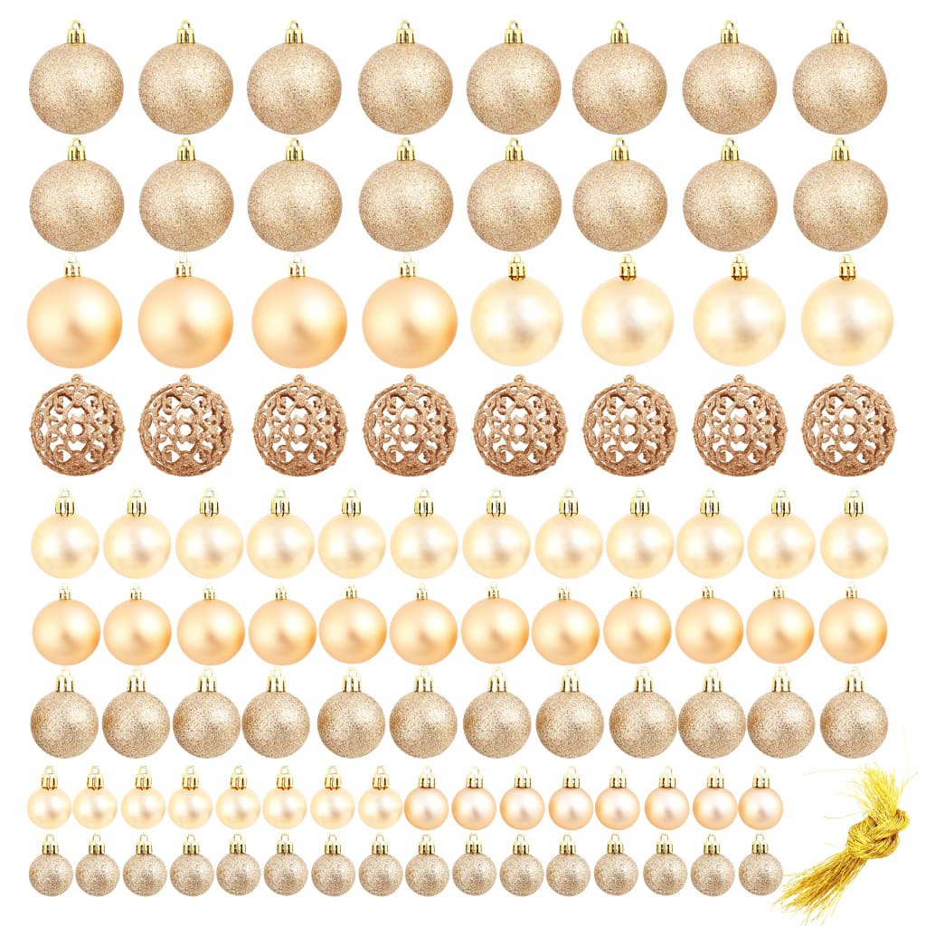 100-tlg. Weihnachtskugel-Set Weiß