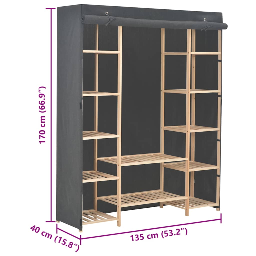 Kleiderschrank Weiß 135 x 40 x 170 cm Stoff