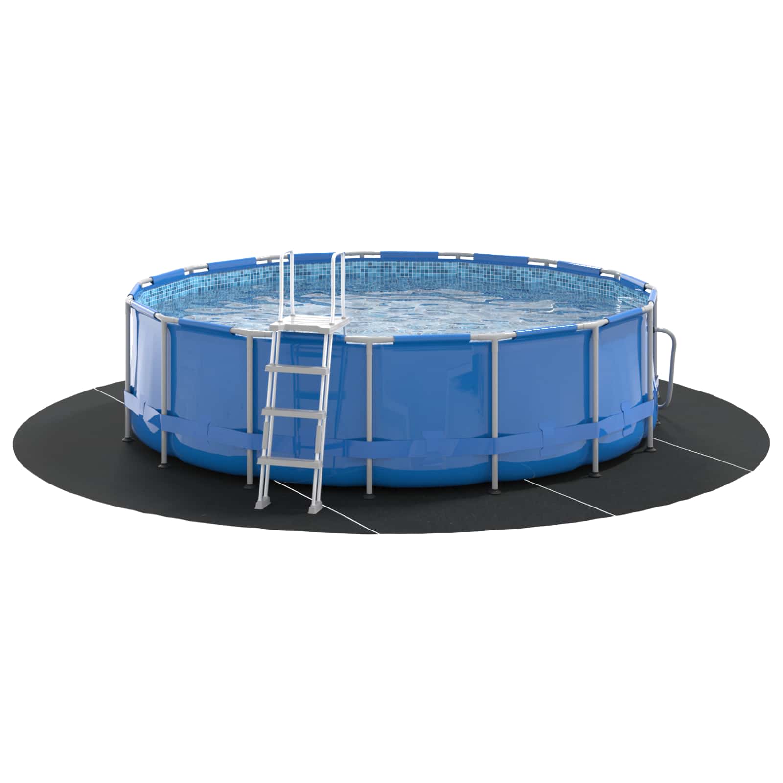 Bodenfolie für Pools Schwarz Ø 244 cm Vliesstoff